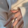 A Pair of Cool Style Hollow Heart Stacking Couple Rings, Perfect for Valentine'S Day Gifts