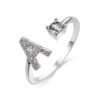 [Silvery Couple Ring] Silvery AZ Letter Ring Initials | Popular Fashion Wedding Love Couple Rings Bridesmaid Gift