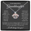 A Crown Fit For A Princess, Cubic Zirconia Necklace + Card + Gift Box - Perfect Birthday Gift For Your Granddaughter