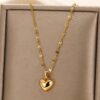 A Charming Golden Stainless Steel Pendant Necklace for Women, a New Trend For, Perfect As a Holiday Gift Or a Collarbone Chain Jewelry