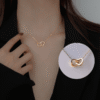 Stainless Steel Simple Double Ring Love Pendant Necklace for Men and Women Jewelry Necklaces Luxury Choker Korea