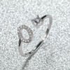 Popular Fashion Silvery AZ Letter Ring Initials Wedding Love Couple Rings Bridesmaid Gift - O