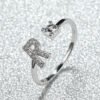 Popular Fashion Silvery AZ Letter Ring Initials Wedding Love Couple Rings Bridesmaid Gift - R