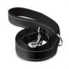 MITOOE 1pc - Single Sided Reflective Dog Leash - Soft Neoprene Padded Breathable - 1 Inch Wide Pet Leash 6FT/5FT/4FT - for Medium & Large Dogs Walking And Training - Without Battery - Black, L