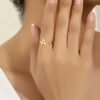 1pc Popular Cute Letter Open Adjustable Fashion Ring Women'S Beach Vacation Valentine'S Day Gift