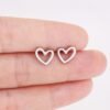 [Heart Stud Earrings] NEWMJJEWELRY 316 Stainless Steel Heart Stud Earrings - Elegant & Cute, Perfect for Daily Wear and Special Occasions like Weddings, Valentine'S Day, Daily Wear Earrings|Chic Earrings|Durable Earring - Silvery