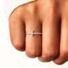 A Stylish And Minimalist Cross Ring for Women Featuring Micro-Set Zirconia Stones Perfect for Daily Wear Casual Parties Engagements Weddings And As a Commitment Gift