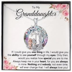 Birthday Gifts Including a Pendant Necklace Featuring a Swing Design, Symbolizing The Tree of Life, for My Daughter And Granddaughter, Along with a Card., for Teenager, For Teenager