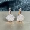 Synthetic Zirconia A Pair Of Luxurious Atmospheric Sunflower filled with Decoration Earrings Earrings Wedding Jewelry Bridesmaid Gifts Gifts for Wife Valentine's Day Gifts Holiday Gifts Suitable for Women