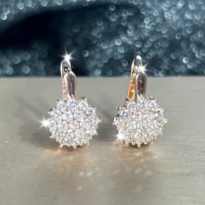 Synthetic Zirconia A Pair Of Luxurious Atmospheric Sunflower filled with Decoration Earrings Earrings Wedding Jewelry Bridesmaid Gifts Gifts for Wife Valentine's Day Gifts Holiday Gifts Suitable for Women