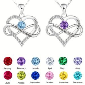 Zodiac Birthstone Heart Necklace