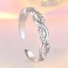 1pc Easy Temperament Irregular Geometric Inlaid Light Luxury Niche Ring