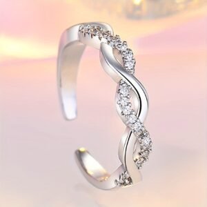1pc Easy Temperament Irregular Geometric Inlaid Light Luxury Niche Ring