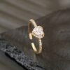 1 Luxurious and Elegant Copper-Inlaid Synthetic Zirconia Heart Ring, Eternal Love Wedding Band