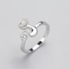 [Cute Cat Ring] Cute Cat Kitten Open Ring Plated Jewelry For Women Girls Teen
