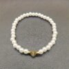 Hot Classic A-Z Heart Lnitial Letter Bracelet Women Temperament Lmitation Imitation Pearl Bead Bracelet for Women Jewelry Gift - T