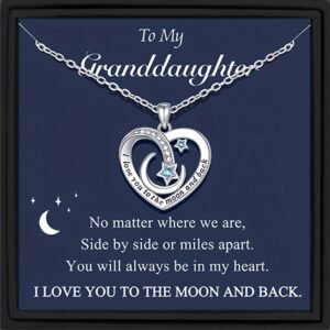 Necklace Gifts for My Granddaughter, Perfect for Birthdays, Christmas, And Valentine'S Day, Expressing My Love to The Moon And Back