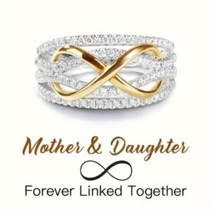 Synthetic Zirconia Infinite Ring Inlay Exquisite for Women Daily Banquet Wedding Ring for Valentine's Day Heat Ring Gift