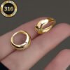 Stainless Steel Golden Hoop Earrings Hypoallergenic High-Quality Anti-Fading, Easy And Elegant, Suitable for Everyday Wear Or Party Fashion Women'S Earrings, Jewelry Additions, Are Exquisite Gifts for Women