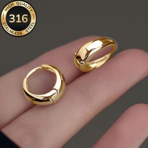 Stainless Steel Golden Hoop Earrings Hypoallergenic High-Quality Anti-Fading, Easy And Elegant, Suitable for Everyday Wear Or Party Fashion Women'S Earrings, Jewelry Additions, Are Exquisite Gifts for Women