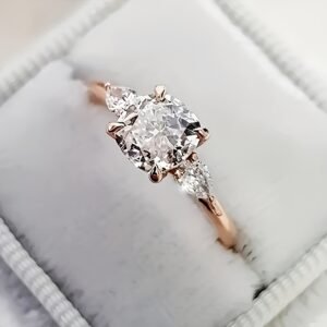 Synthetic Zirconia Engagement Ring 4-prong Setting With Elegant And Stylish Featuring A Lady's Perfect For Engagement Parties, Jewelry For Valentine's Day, And As A High-end Gift To Express Love Available In Multiple Colors