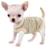 Paiaite Soft Ribbed Dog Vest - Pink Striped Tank Top for Small to Extra Small Breeds, Easy Pullover Style, Hand Wash Only, Dog Tank Top - Beige, XL