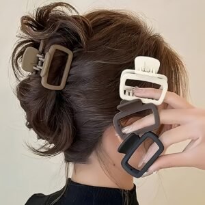 1/4pcs Elegant Matte Square Hair Clip Set - Shark Clip for Women & s - Versatile Stylish for Ponytail & Updo - Perfect for everyday styling and makeup