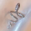 Shimmering Fashion Personality Micro-paved Coiled Snake Ring