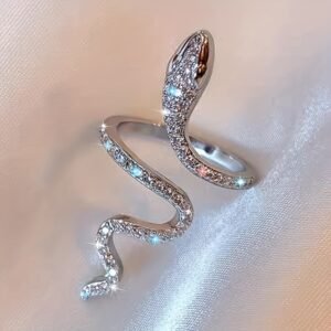 Shimmering Fashion Personality Micro-paved Coiled Snake Ring
