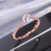 Women's Engagement Ring Classic Elegant Cubic Synthetic Zirconia High-Quality Wedding Ladies' Everyday Casual Party Accessory Valentine's Day Jewelry Gift - Rose Golden, 6