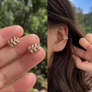 Explosive Delicate Leave Earstuds - Delicate and Simple - Leaves Ear Bone Clips - No Piercings Ear Clips - Adjustable Earrings - Super Fairy Forest High-end Earrings