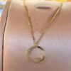 The Star And Moon Necklace Is Incredibly Dazzling, Featuring Exquisite Zirconia, Perfect for Students As a Collarbone Chain