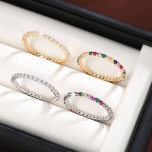 Synthetic Zirconia Synthetic Geometric Design Ring Women's 1