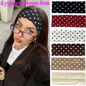 1pc Women's Stylish Headband - Sweat-Wicking Workout Hairband with 6 Color Options (Red/) Polka Dot - Secure Fit for Yoga, Running, Gym, Travel & Casual Wear - Ideal Gift for Fitness Enthusiasts