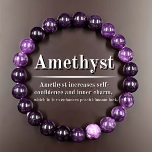 1pc Amethyst Bracelet, Perfect Gift for Friends, Suitable for Men And Women, Handmade, Daily Wear