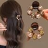 3pcs New Temperament Camellia Pearl Mini Hair Clip Female Bangs Broken Hair Clip Princess Hair Card Headwear Wholesale