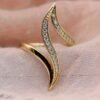 [18K Golden Plated Ring] Fashionable And Stylish 18K Golden Plated Zirconia Inlaid Ring • Exquisite Women's Daily Casual Party Banquet Birthday Gift