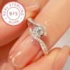 Sterling Silver Jewelry Ring Elegant Celestial Symbol 925 Hypoallergenic Suitable for Daily and Gift Occasions Valentine's Day with a Perfect Hollow Design for Personality - 10