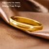 Elegant Stainless Steel Ring for Women - Waterproof, Fade-Resistant, Stackable Design - Perfect for Engagement & Wedding Gifts, All-Season Wear - Yellow Golden Color, Size 7