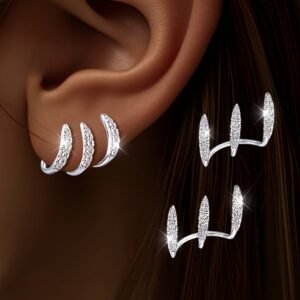 Pair of Women'S Claw-Set Earrings, Sparkling And Luxurious, Elegant And Chic, Suitable for Various Occasions, Hypoallergenic, Ideal Gift for Festivals