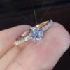 Women's Engagement Ring Classic Elegant Cubic Synthetic Zirconia High-Quality Wedding Ladies' Everyday Casual Party Accessory Valentine's Day Jewelry Gift