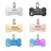 1pc, Custom Personalized Dog Tag, Stainless Steel Tag with Engraved Name and Phone Number, Durable Pet Anti-Loss ID Tag, Dog Name Tag