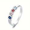 An Elegant And Minimalist Women'S Ring Set with Colorful Synthetic Zirconia, a Beautiful Piece of Jewelry Suitable for Everyday Wear And Festive Occasions