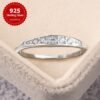 1pc S925 Sterling Silvery Engagement Wedding Band Rings Easy Plain Ring Design Women'S Fashion Gift Wedding Anniversary Valentine'S Day Birthday Women Jewelry Exquisite Gift Wedding Season Jewelry Anniversary Stackable Promise Ring