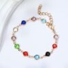 Random Color Quantity of Hearts, 1pc Women's Simple Fashion Elegant Candy-colored Heart Bracelet, Gift for Girlfriend on Valentine's Day - Colorful Circle