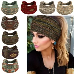 1/4/8pcs Bohemian Ethnic Style Women'S Headbands, Soft And Comfortable, Sweat-Absorbent Bands for Yoga, Fitness, And Daily Wear