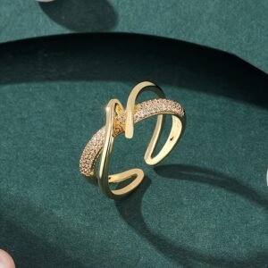 Fashionable, Unique, Exquisite, And Minimalist Ring with Micro-Set Synthetic Zirconia