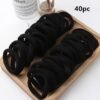 20/40/27 Random Black And Brown Mixed Color. Solid Elastic Hairband, Highly Stretchable, Stylish And Easy Design, Perfect for Ponytail Styling. Random Black And Brown Mixed Colors. Ideal for Women'S Daily And Casual Wear, a Perfect Gift for Holidays - 40 pieces/black