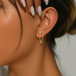 Chic Minimalist - Triangle Design Earrings - 1 Pair Versatile & Trendy - Alloy with Iron Posts - Perfect for Casual Attire