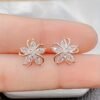 Cubic Flower Stud Earrings Sister Gift Women's Gift Jewelry Pendant